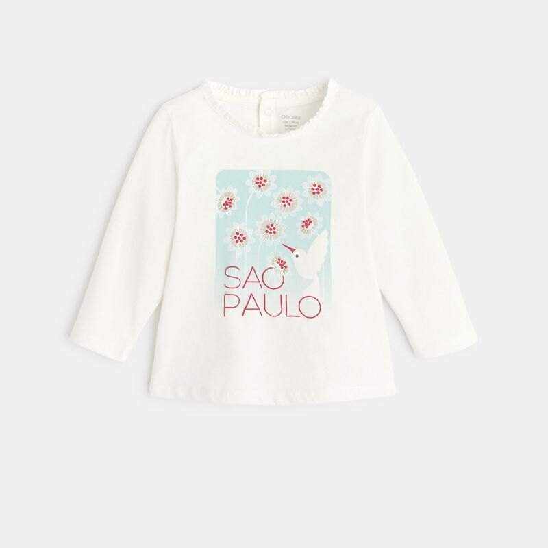 T-shirt fleuri Sao Paulo vert bébé fille Vert