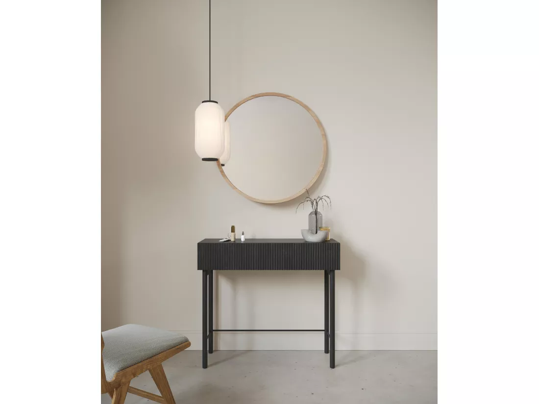 Table console avec tiroir - debout - 90 cm - couleur du bois de frêne Portland- NOLIE
