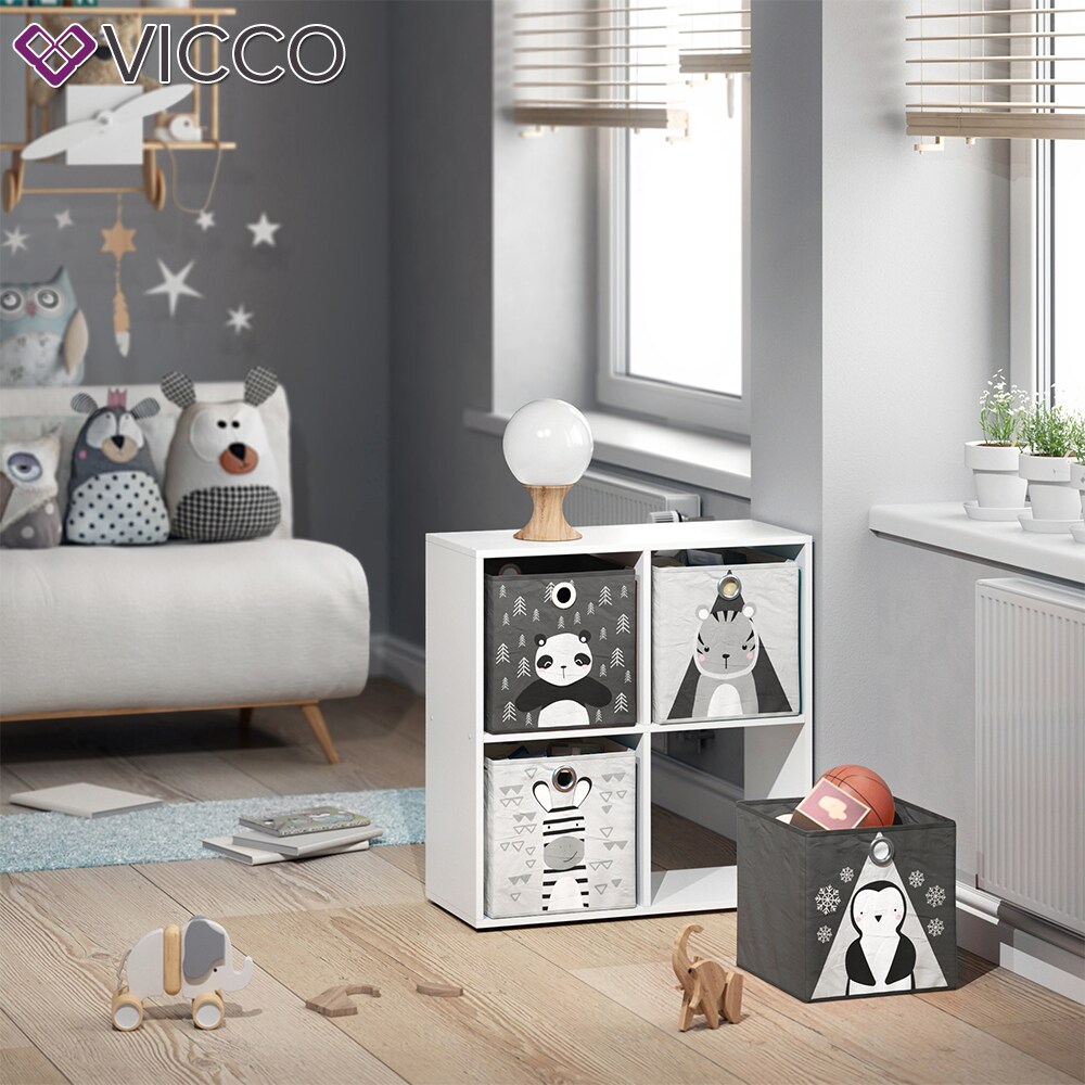 VICCO 2er Set Faltbox 30x30 cm Kinder Faltkiste Aufbewahrungsbox Regalkorb