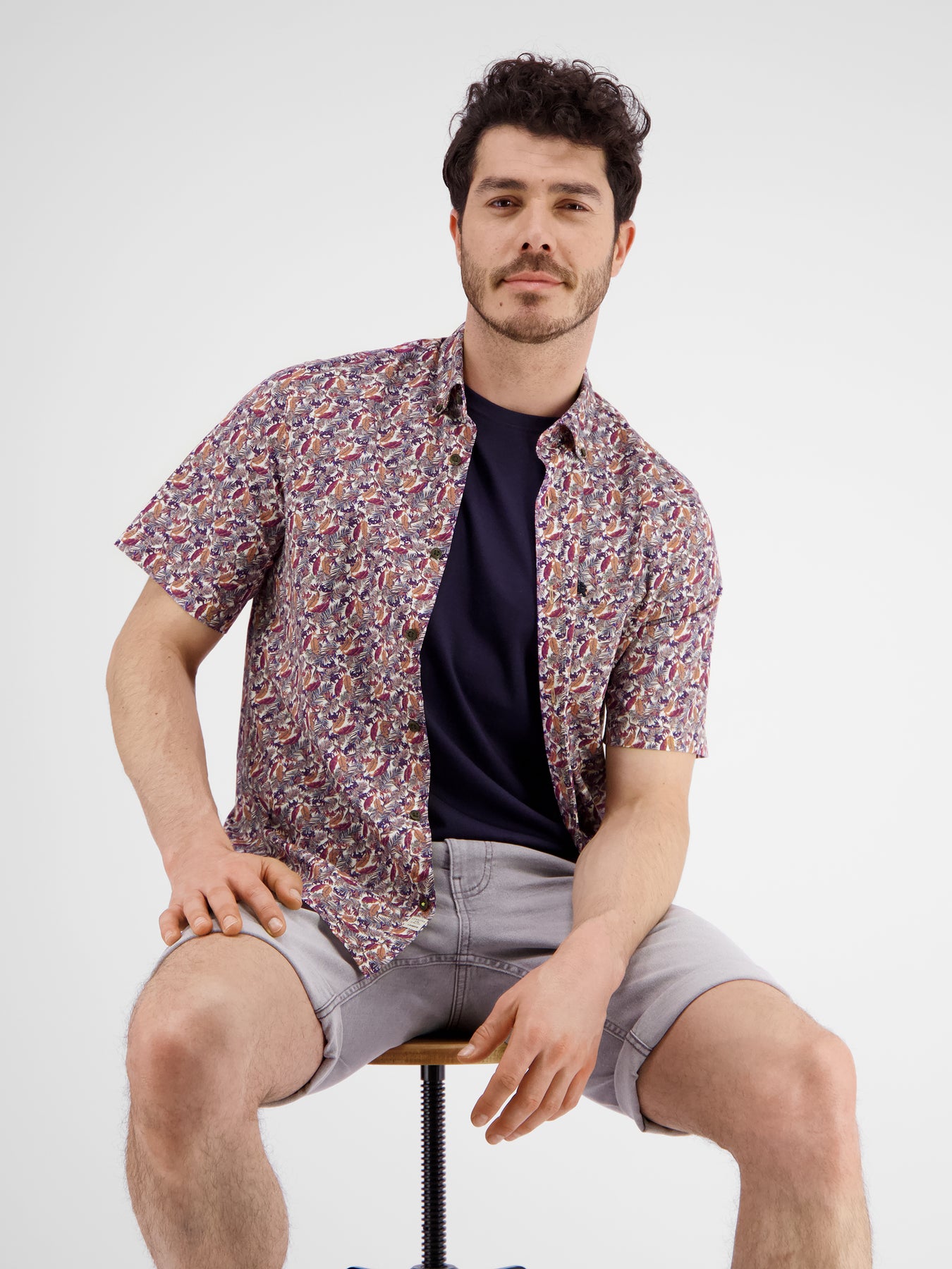 Halbarmhemd mit floralem Print