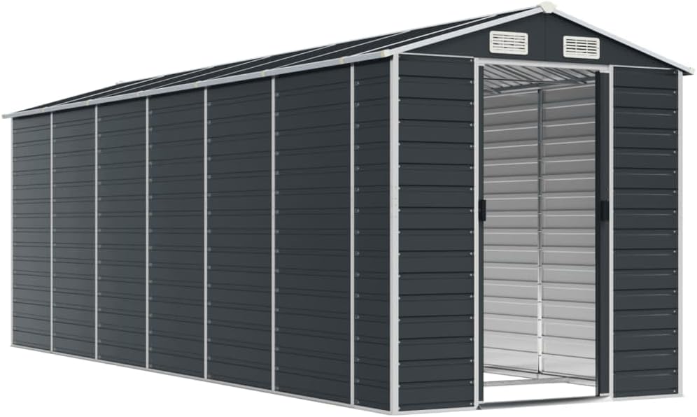 vidaXL Gerätehaus Anthrazit 191x555x198 cm Verzinkter Stahl