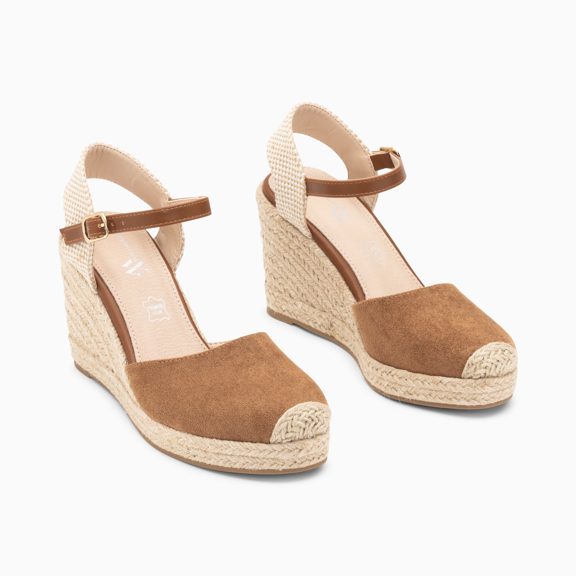 Sandales à talon, Compensées-Sandales compensées Mariana noisette