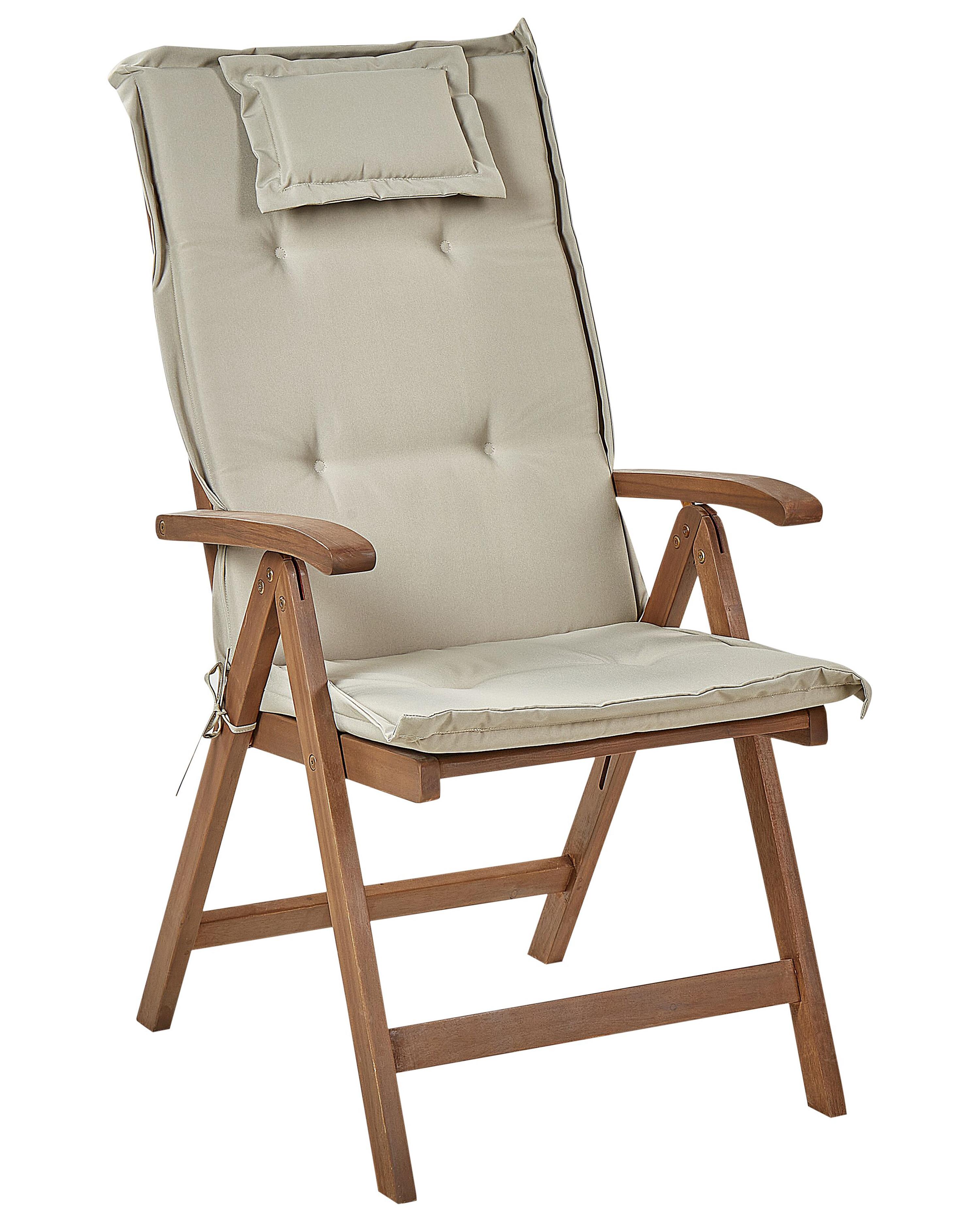 Set van 6 stoelen met zitkussen AMANTEA Acaciahout Taupe