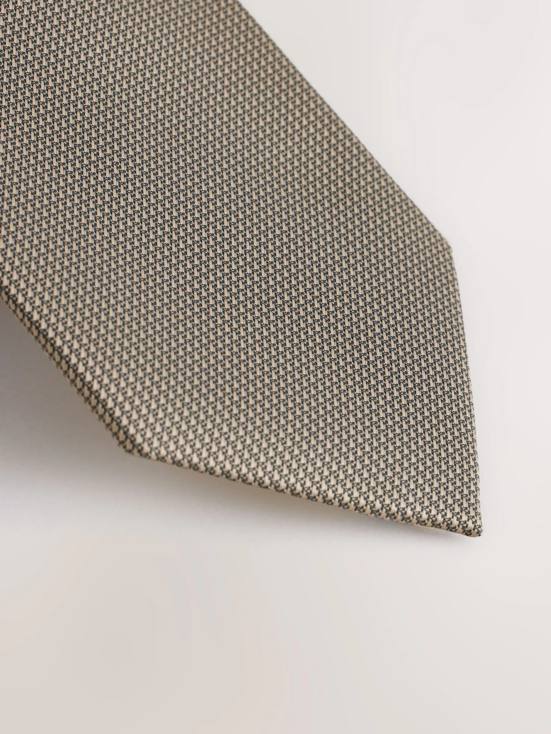 Naturel bruin - Smal - Stropdas met textuur