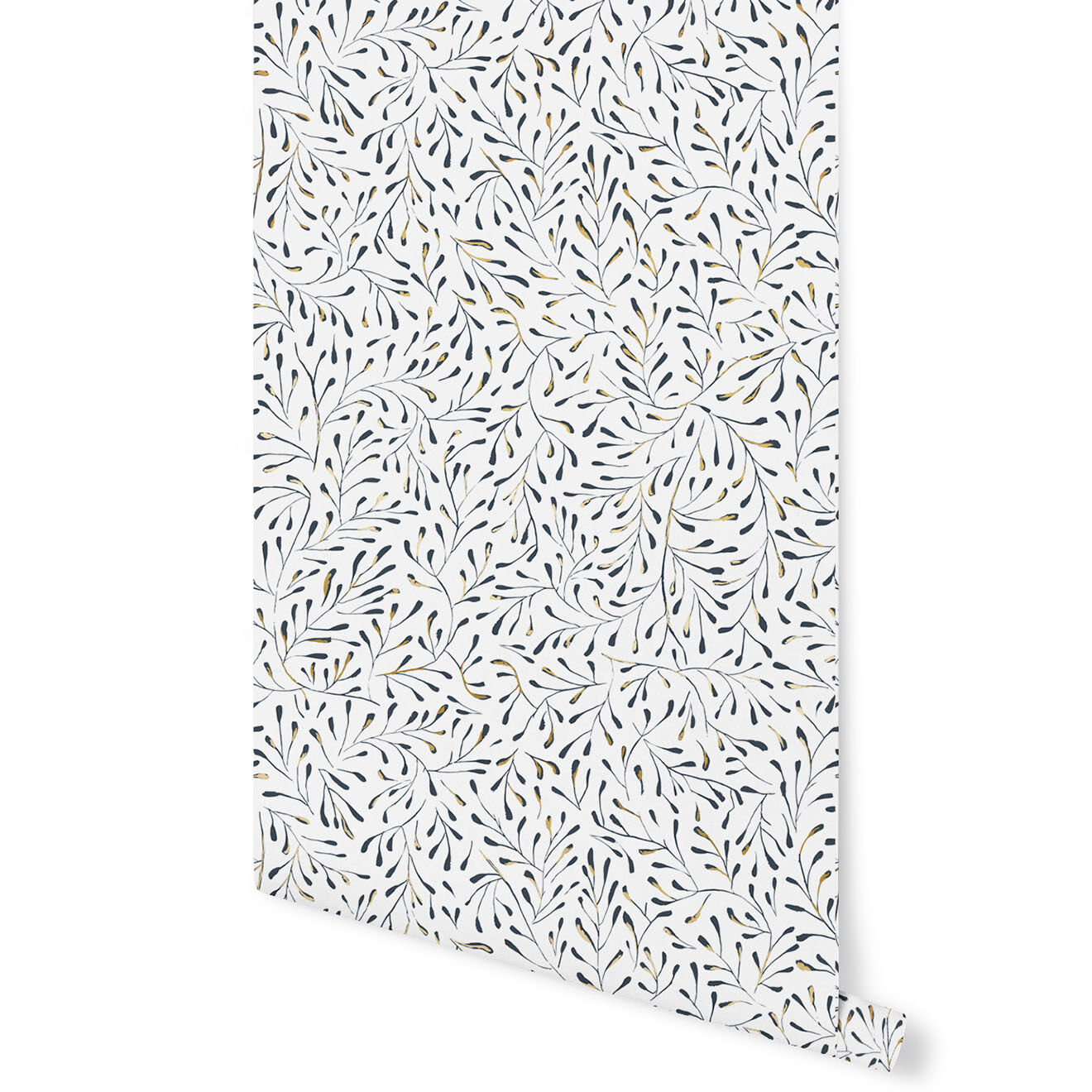 PaperMint Papier Peint Spring blanc doré/bleu - 53x1000 cm