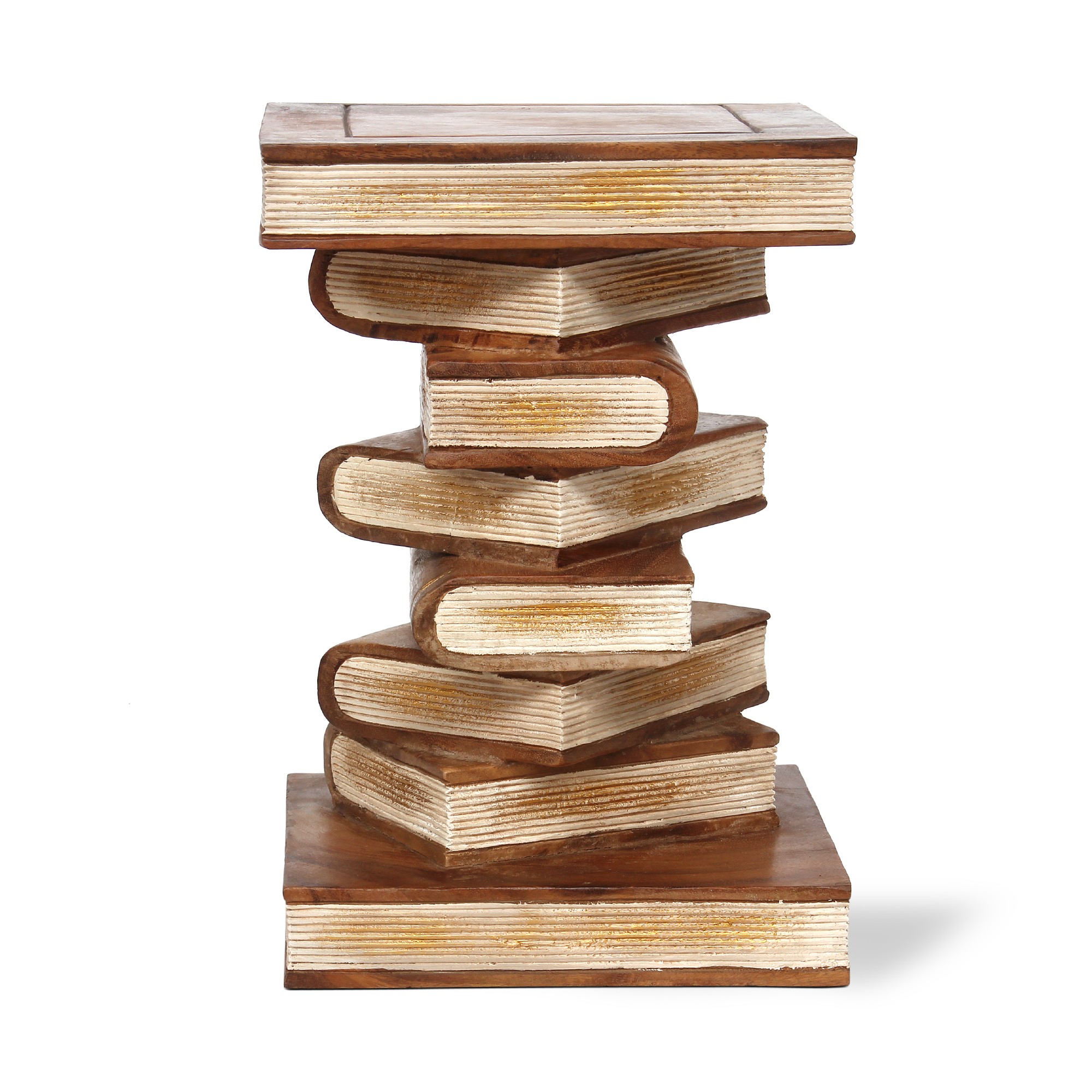 Bücherstapel, natur, T 35 cm, B 35 cm, H 38 cm von fischer's lagerhaus