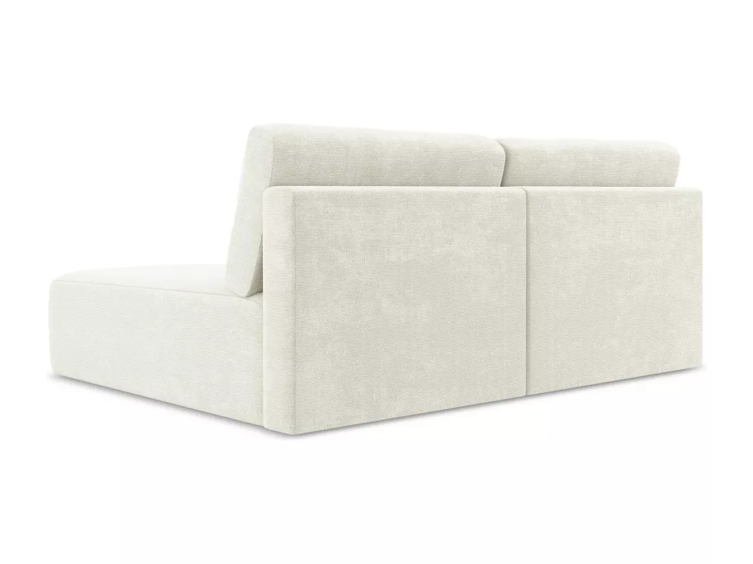 Canapé d’angle 3 places droit sans accoudoir convertible en Chenille - blanc - KONA