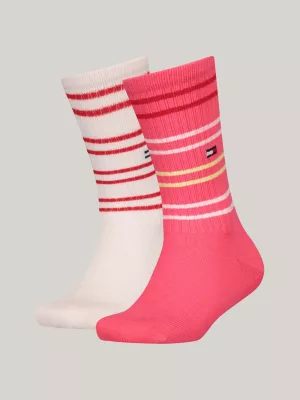 Pacote com 2 pares de meias esportivas listradas