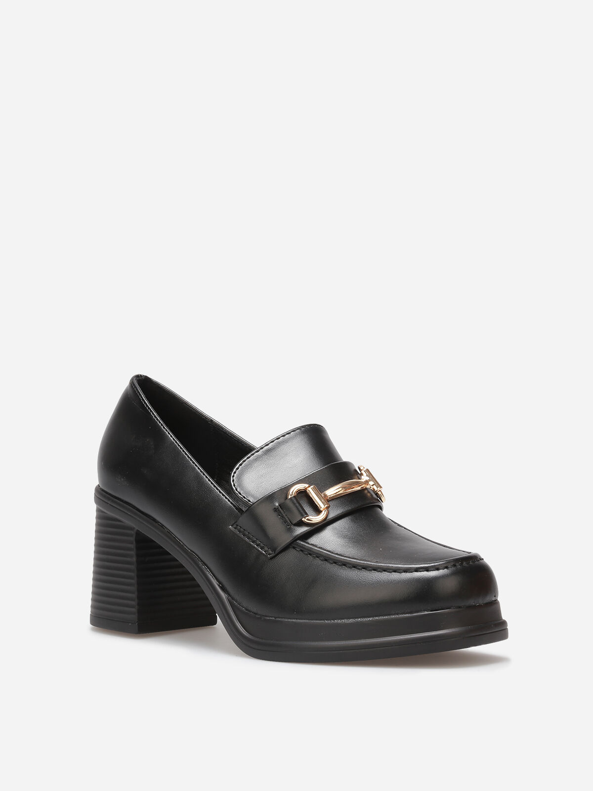 Mocassins à talon et mors- Noir