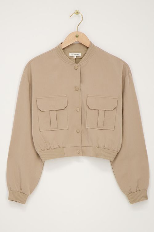 Beige bomberjas cargo