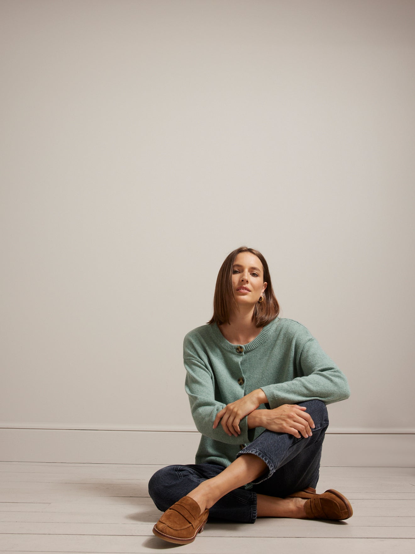 Cardigan boxy femme laine mérinos RWS*