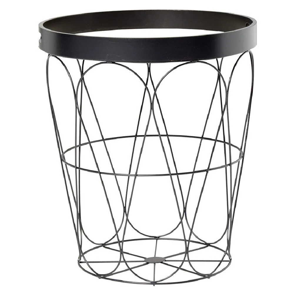 Bout de canapé Gaelle Rattan noir