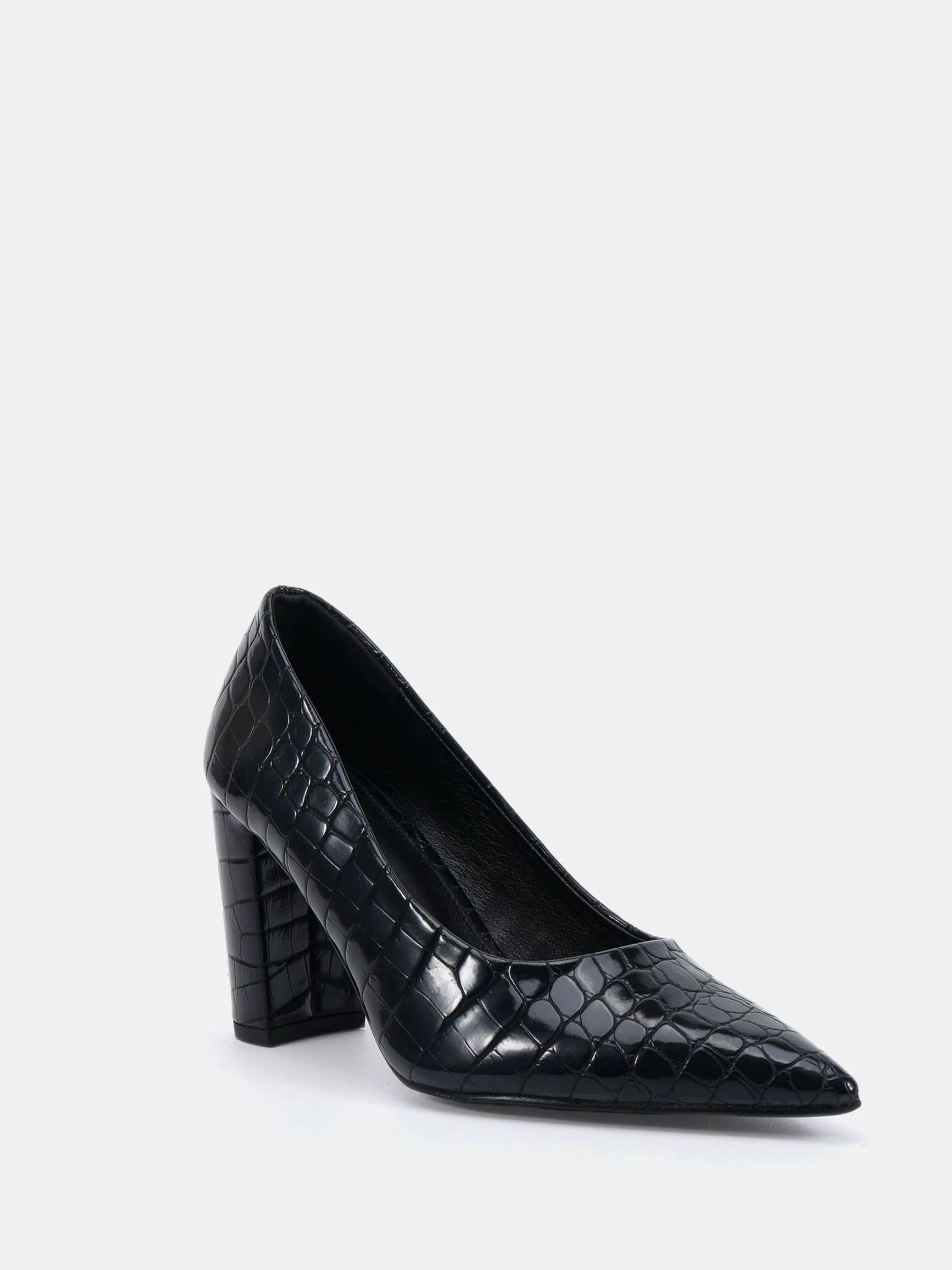 Zwart - Novo ILLIANA Point Toe Block Heel Courts