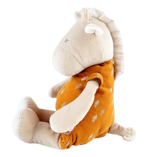 Tiga, Stegi & Ops Peluche medium Tiga en Veloudoux et Mousseline de coton BIO    Beige/ocre        de               Noukies