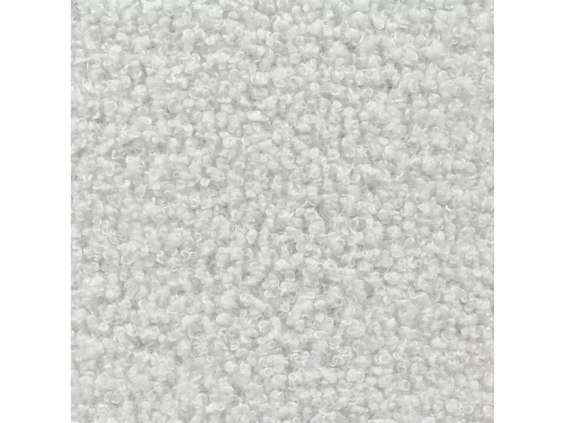 Pouf coffre en tissu bouclé blanc cassé MARYLAND