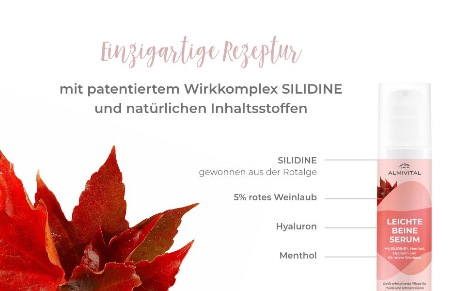 ALMIVITAL Leichte Beine Serum – Pflege für müde Beine mit Silidine®, Rosskastanie & Menthol