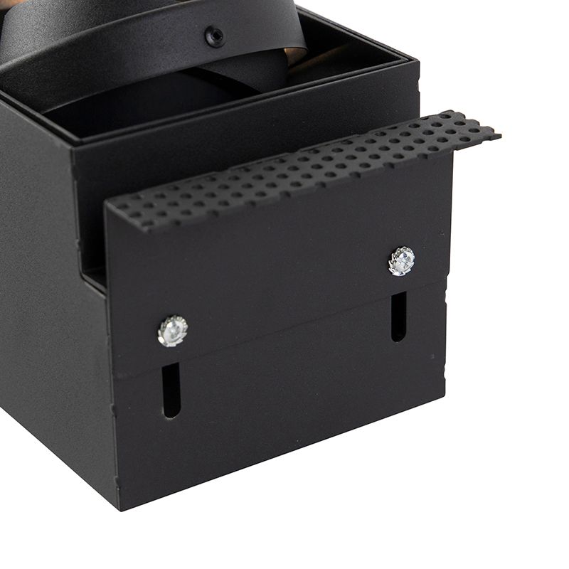 Inbouwspot zwart GU10 AR70 trimless 2-lichts - Oneon
