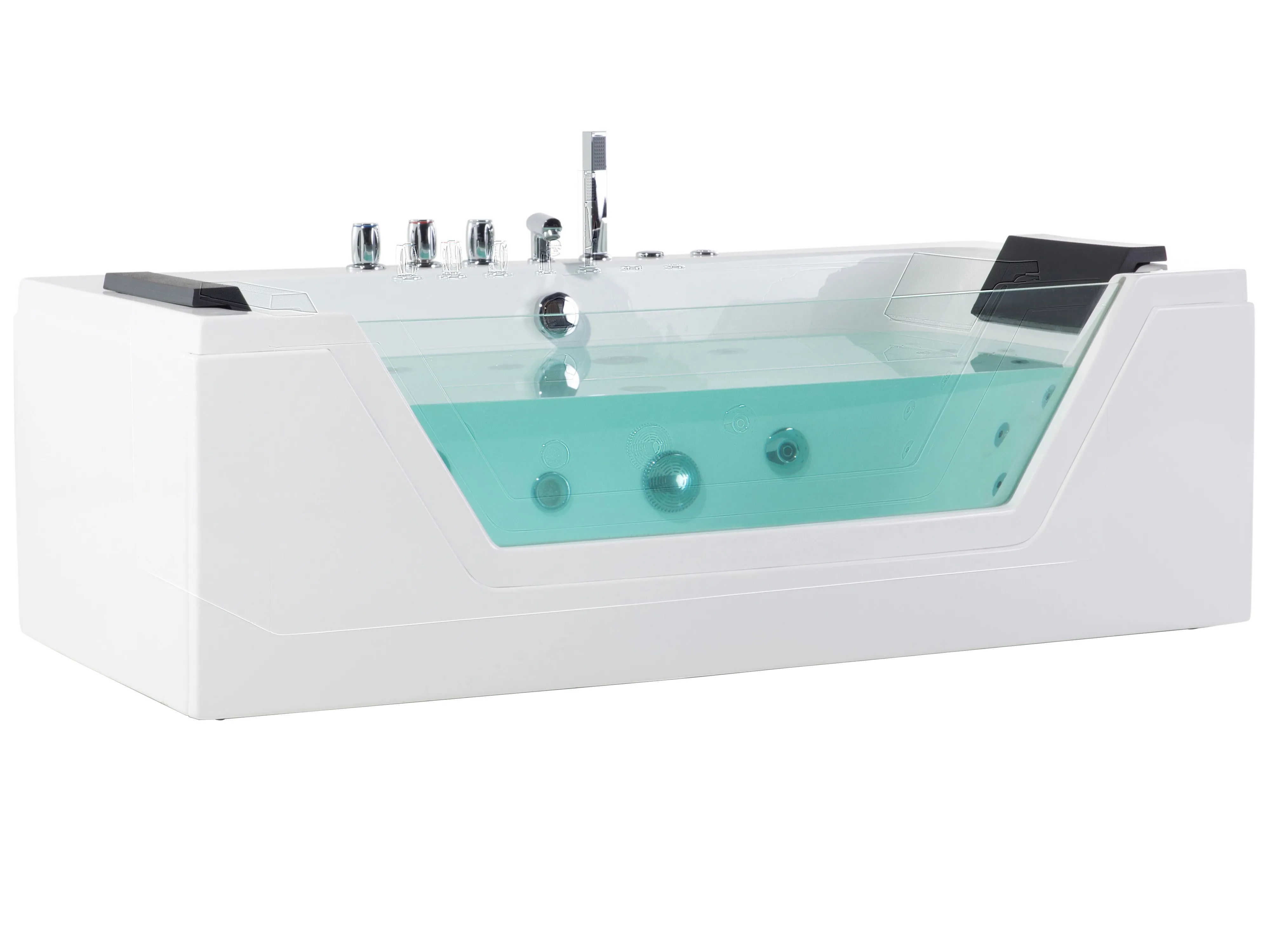 Hoek bubbelbad met LED SAMANA 174 x 79 cm Wit