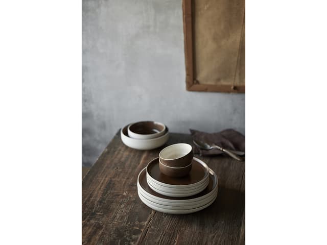 Studio Round Pastaskål Matte white/Matte bark