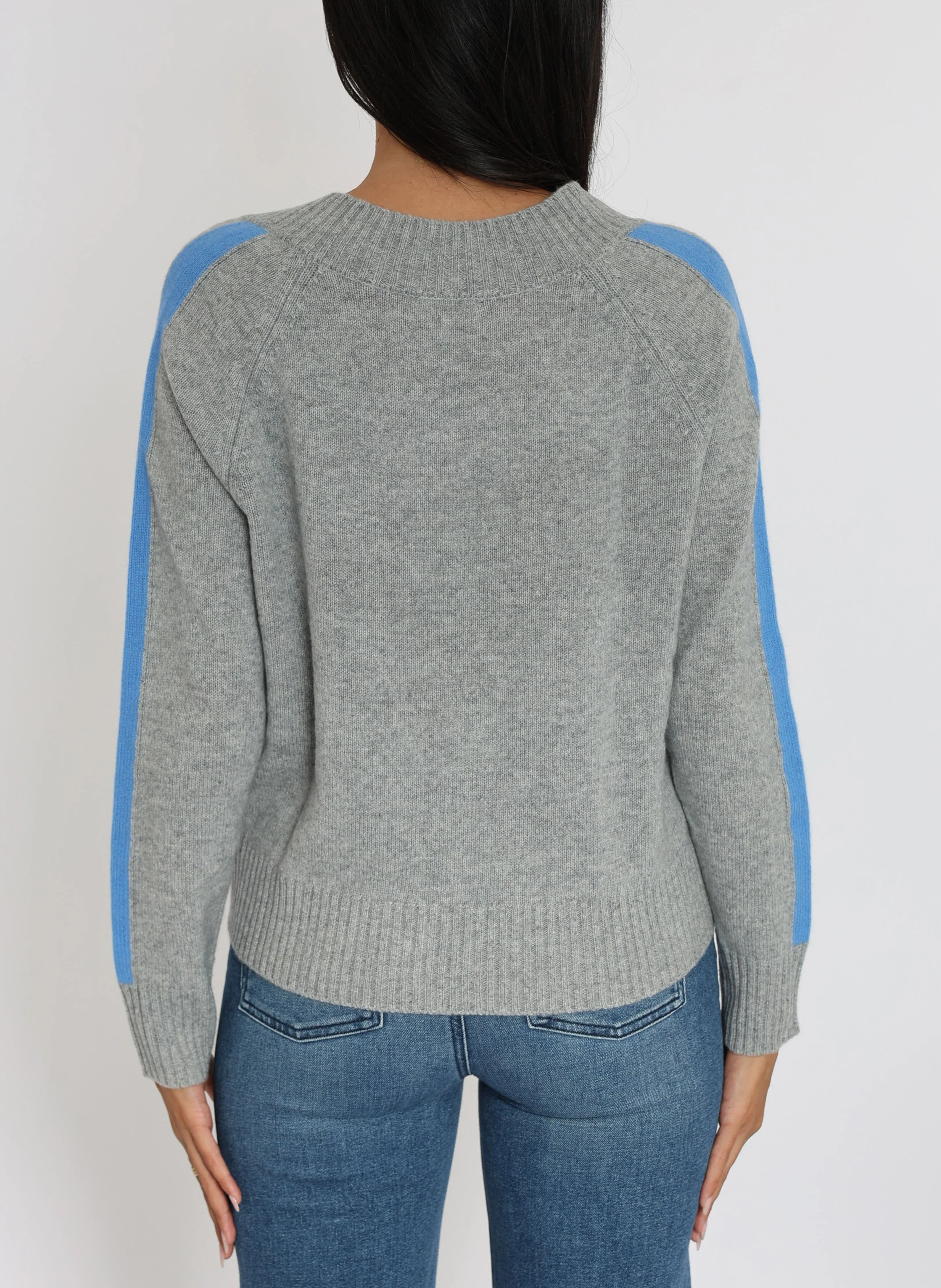 ASTRID - Pull droit en laine mélangée | Gris