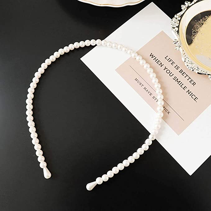 (Ø12cm) Haarschmuck Braut Frisur Perlen Haarreif - Weiss