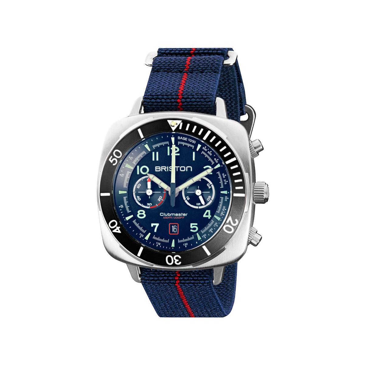 Montre BRISTON clubmaster outdoor homme bracelet tissu noir
