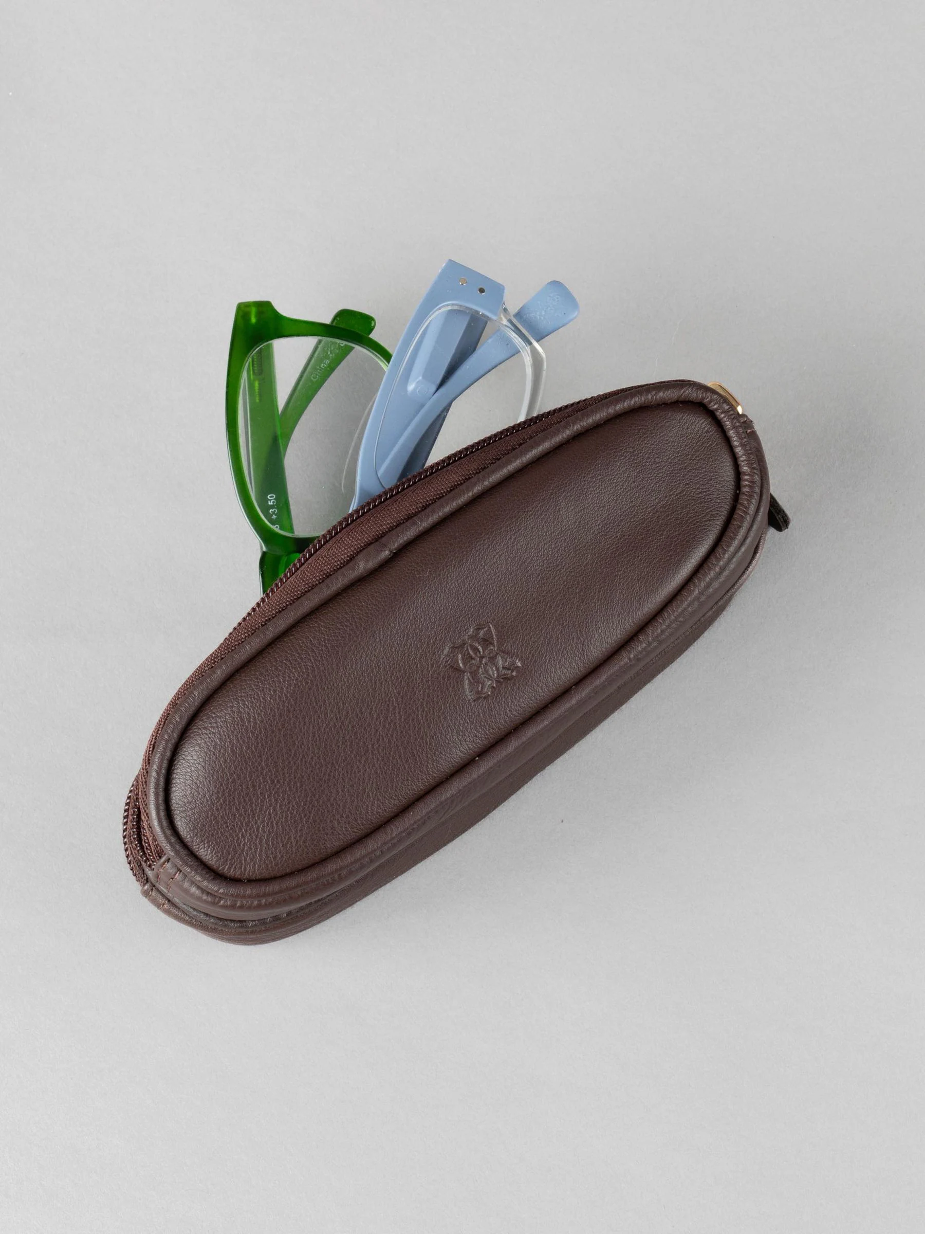 Bruin - Lakeland Leather dubbele brillenkoker