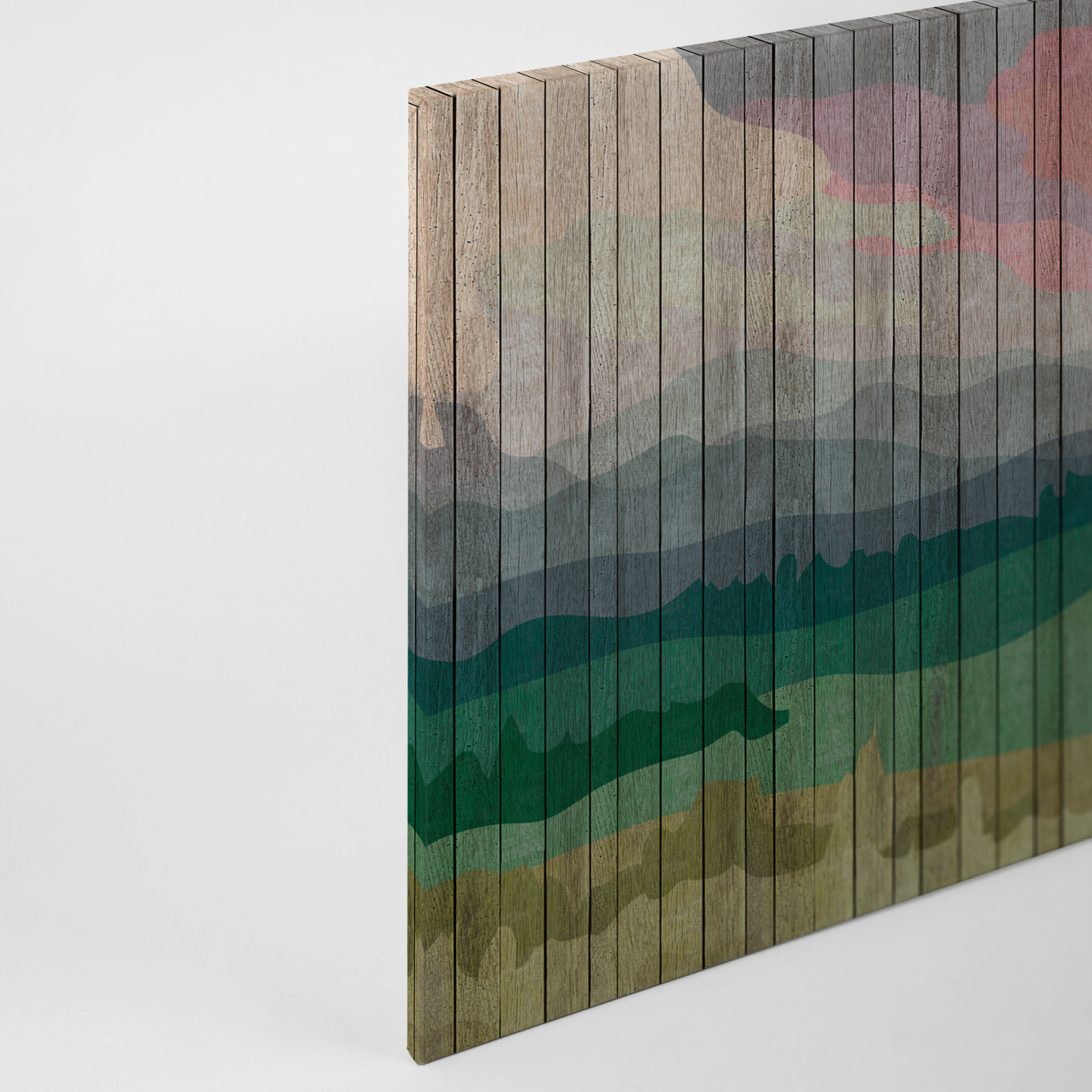 Leinwandbild BERGE - bunt-grün - 90x60 cm