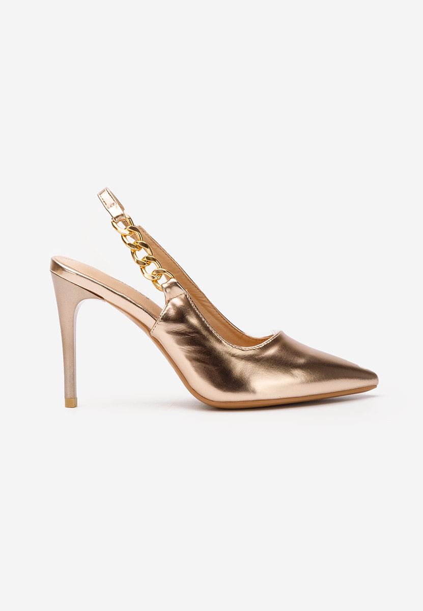 Chaussures élégantes à talon champagne Elemia