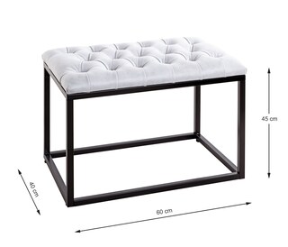 Hocker 60 x 45 cm Schwarz/ Grau