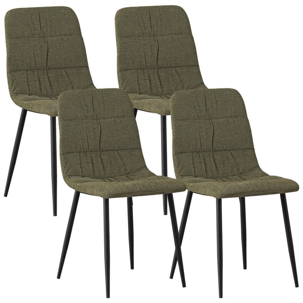 Boxxx Stuhl-Set , grün, Schwarz , Metall, Textil , Rundrohr , 43x84x56 cm , Stoffauswahl , Esszimmer, Stühle, Esszimmerstühle, Esszimmerstühle-Set