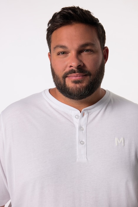 Men+ Henley, Basic, Halbarm, Rundhals, bis 8 XL