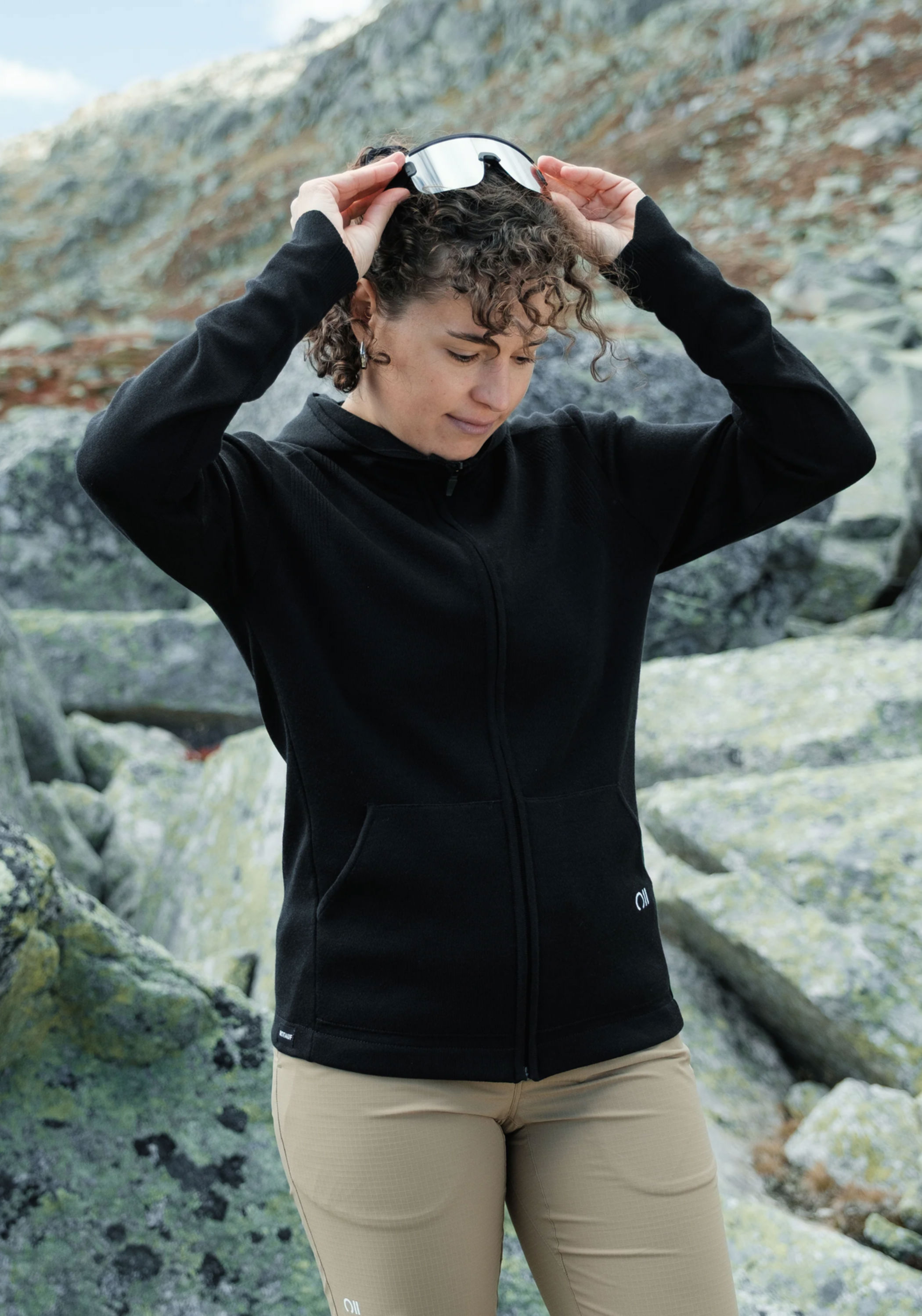 Rotauf Damen-Strickpullover Eco Merino T180 Zip Hood Black