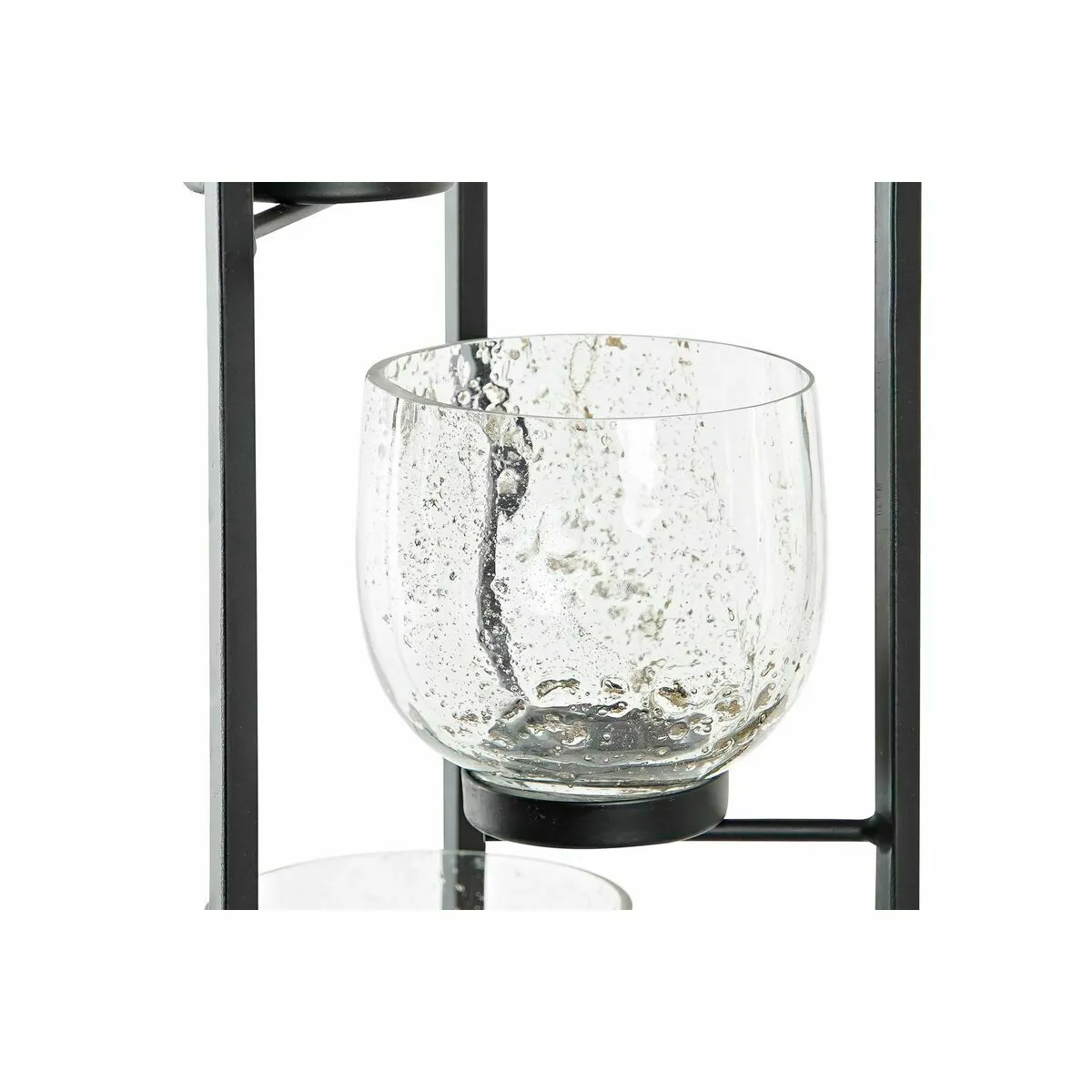 DKD Home Decor Bougeoir Verre - Noir
