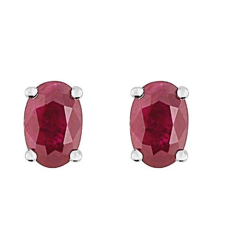 Boucles d'oreilles femme - rubis - Or 18 Carats