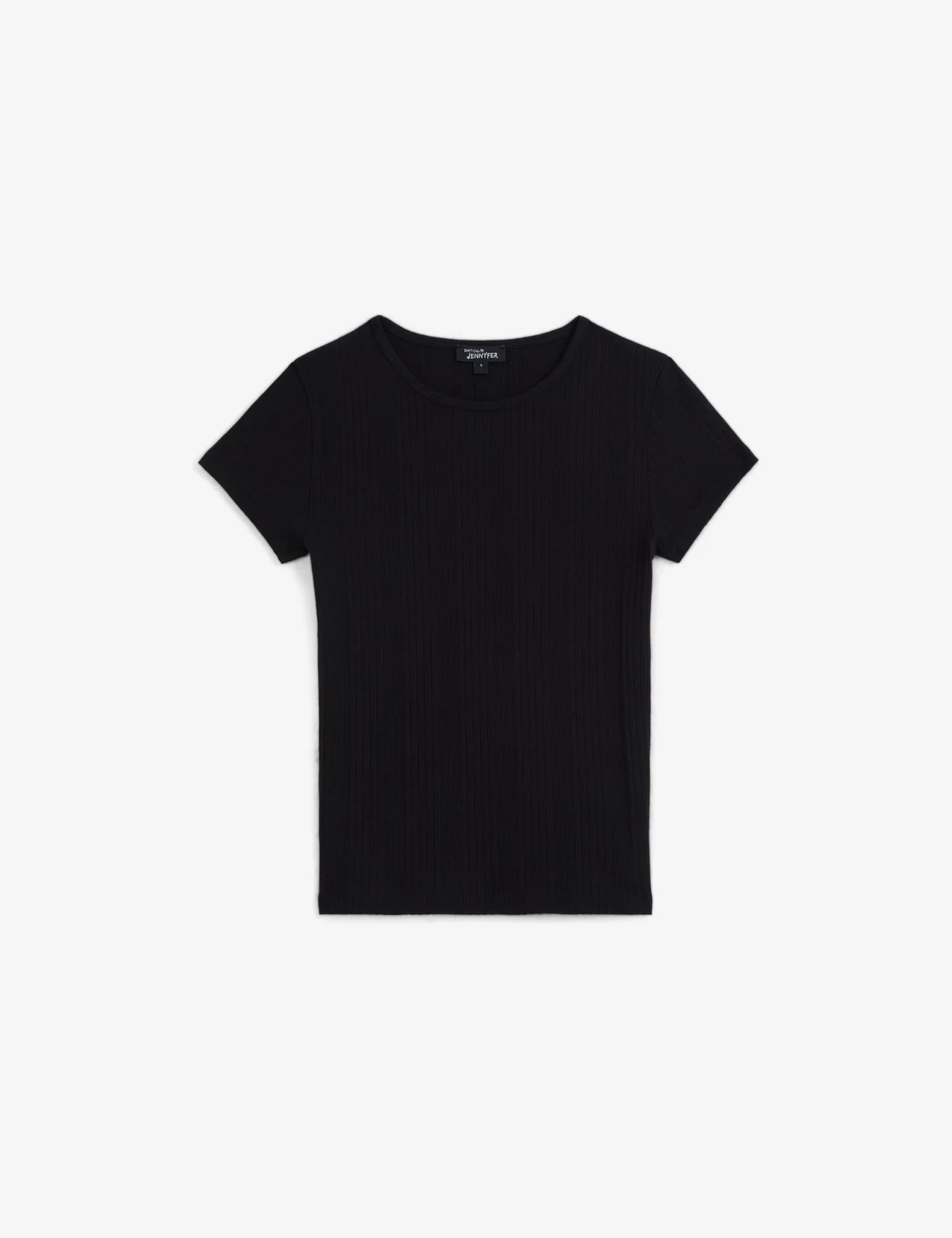 T-shirt à manches courtes côtelé noir