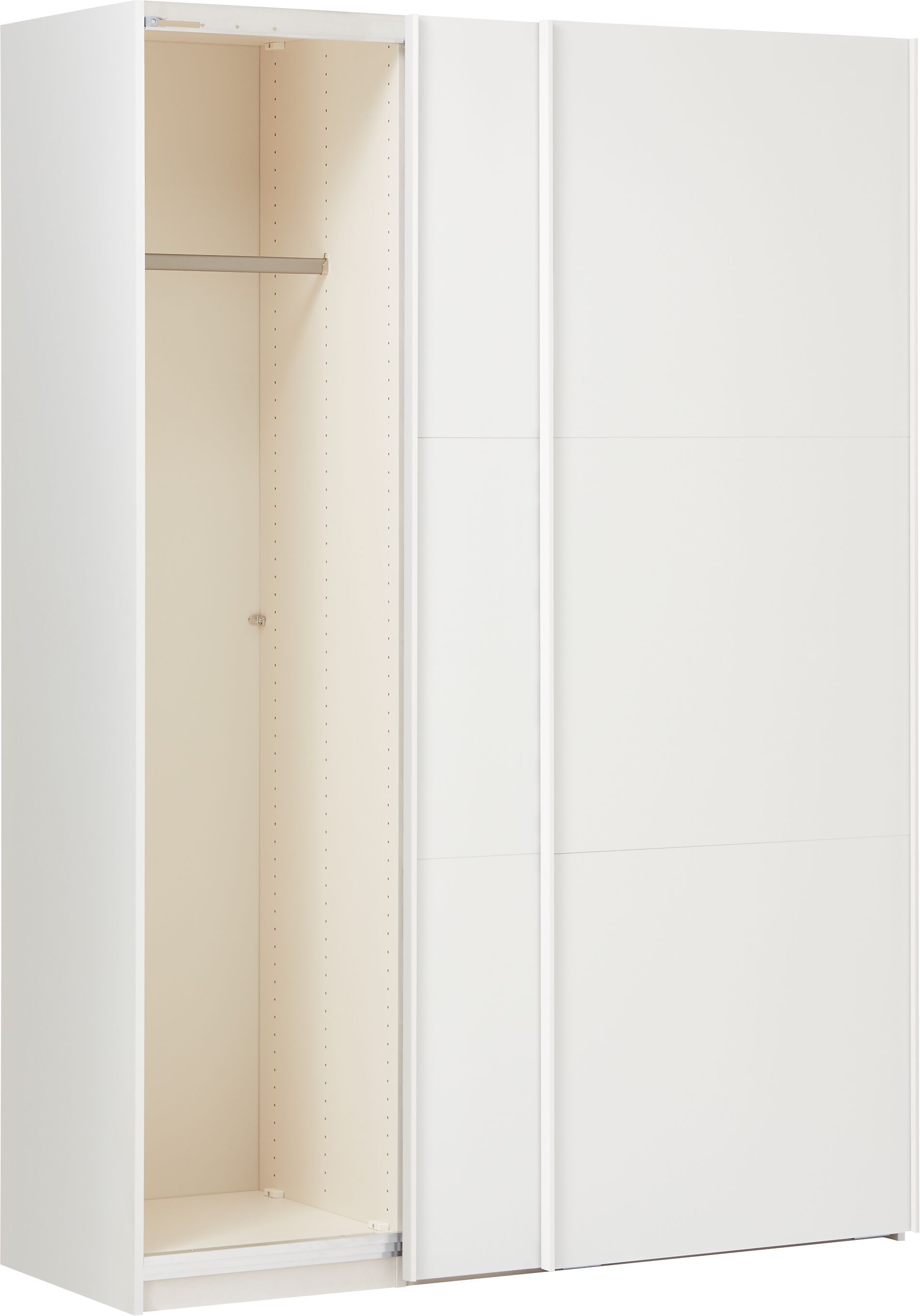 MODUL Schwebetürenschrank - Weiss / B: 152.0 cm x T: 65.0 cm x H: 220.0 cm