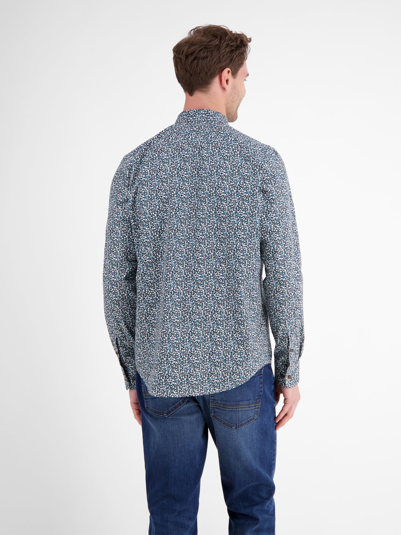 Herren Langarmhemd, modern gemustert