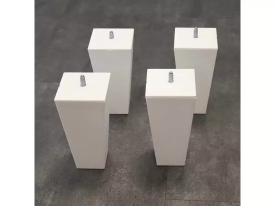 BELLECOUR LITERIE | Jeu de pieds de lit triangulaires Blancs Hauteur 16 cm (lot de 4)