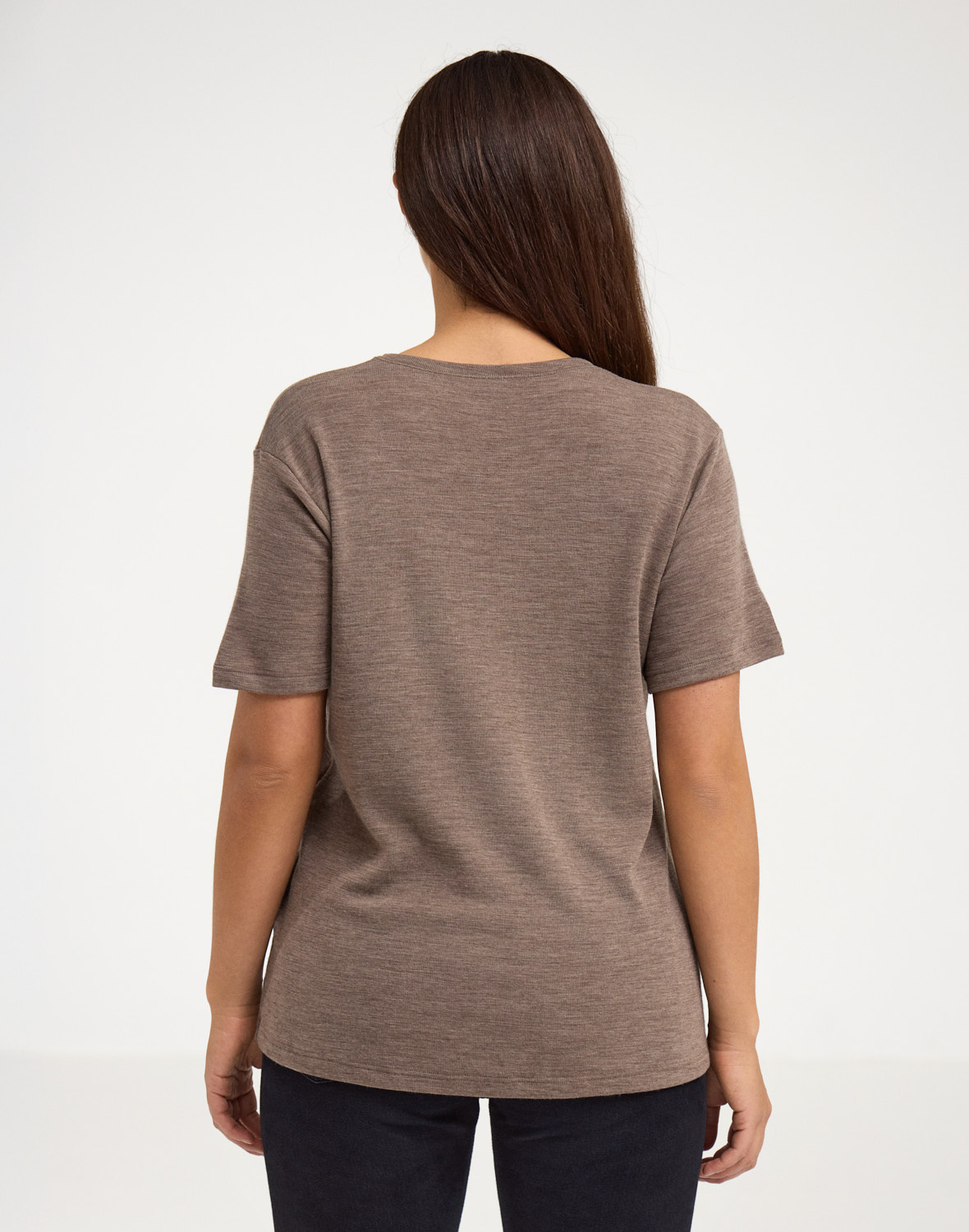 T-shirt met v-hals van merinwol voor dames