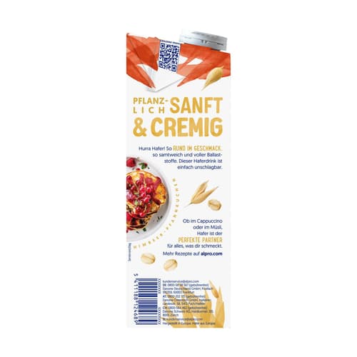 Alpro Haferdrink Ohne Zucker VEGAN
