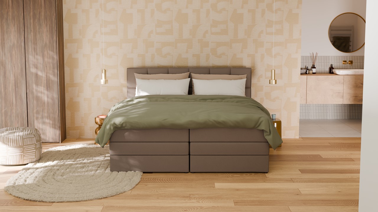 Opbergboxspring Jade - Matte leather taupe