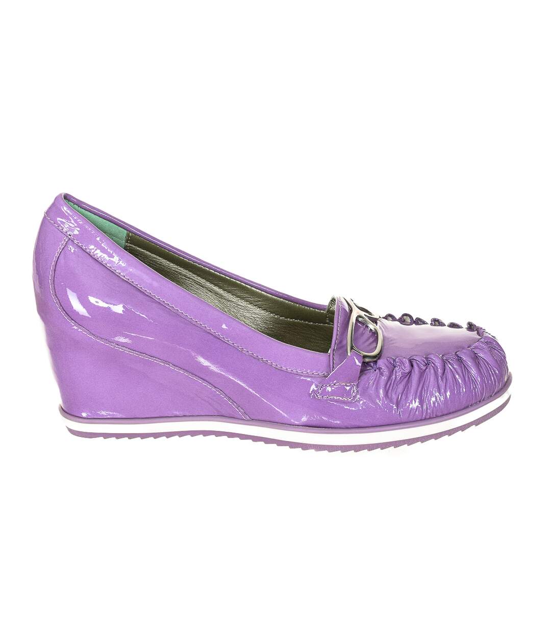 Woman leather inner wedge moccasin