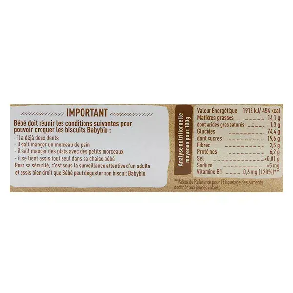Biscoitos de cacau orgânico Babybio +12 meses 160g