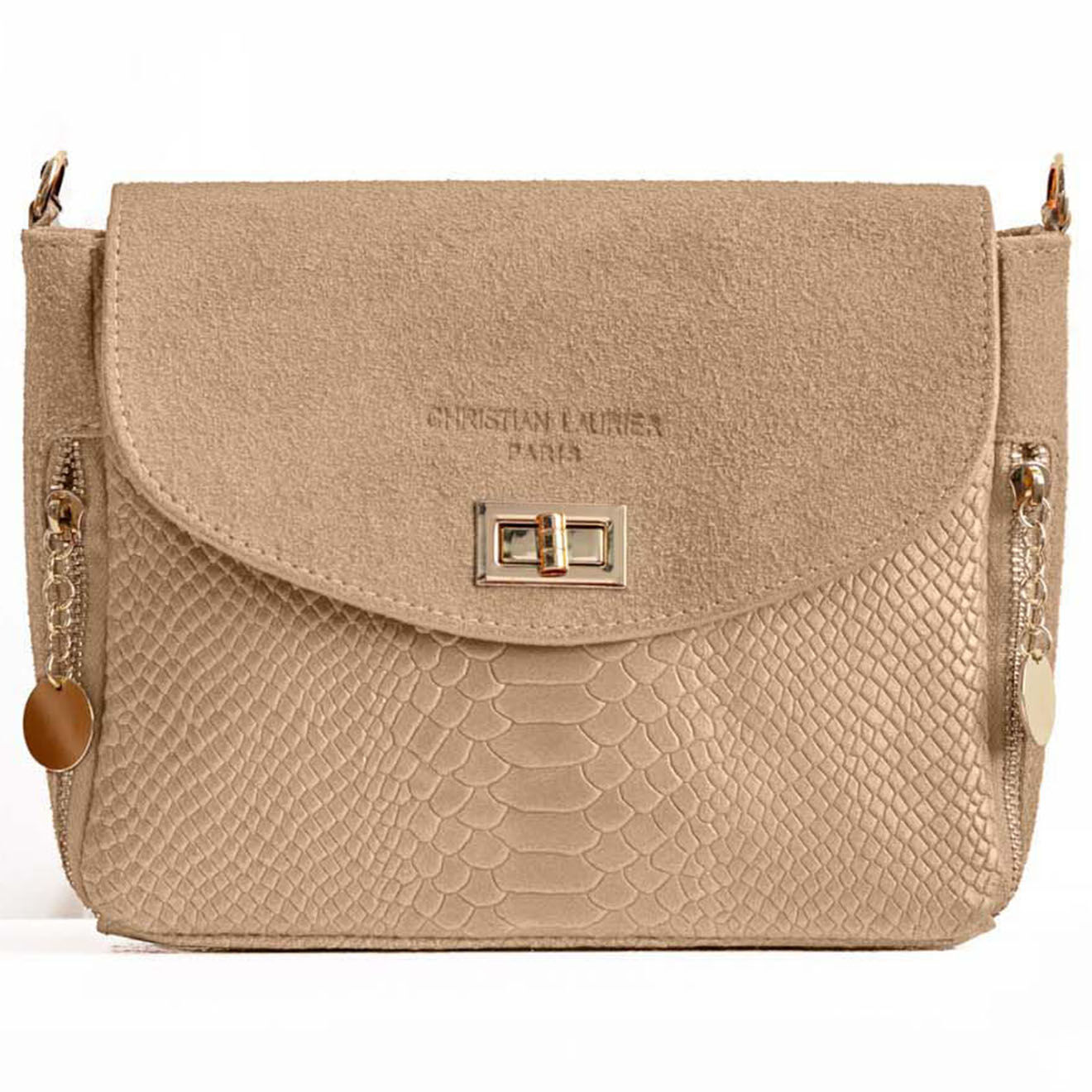 Christian Laurier Sac bandoulière en Cuir Acil nude - 23x18.5x8 cm