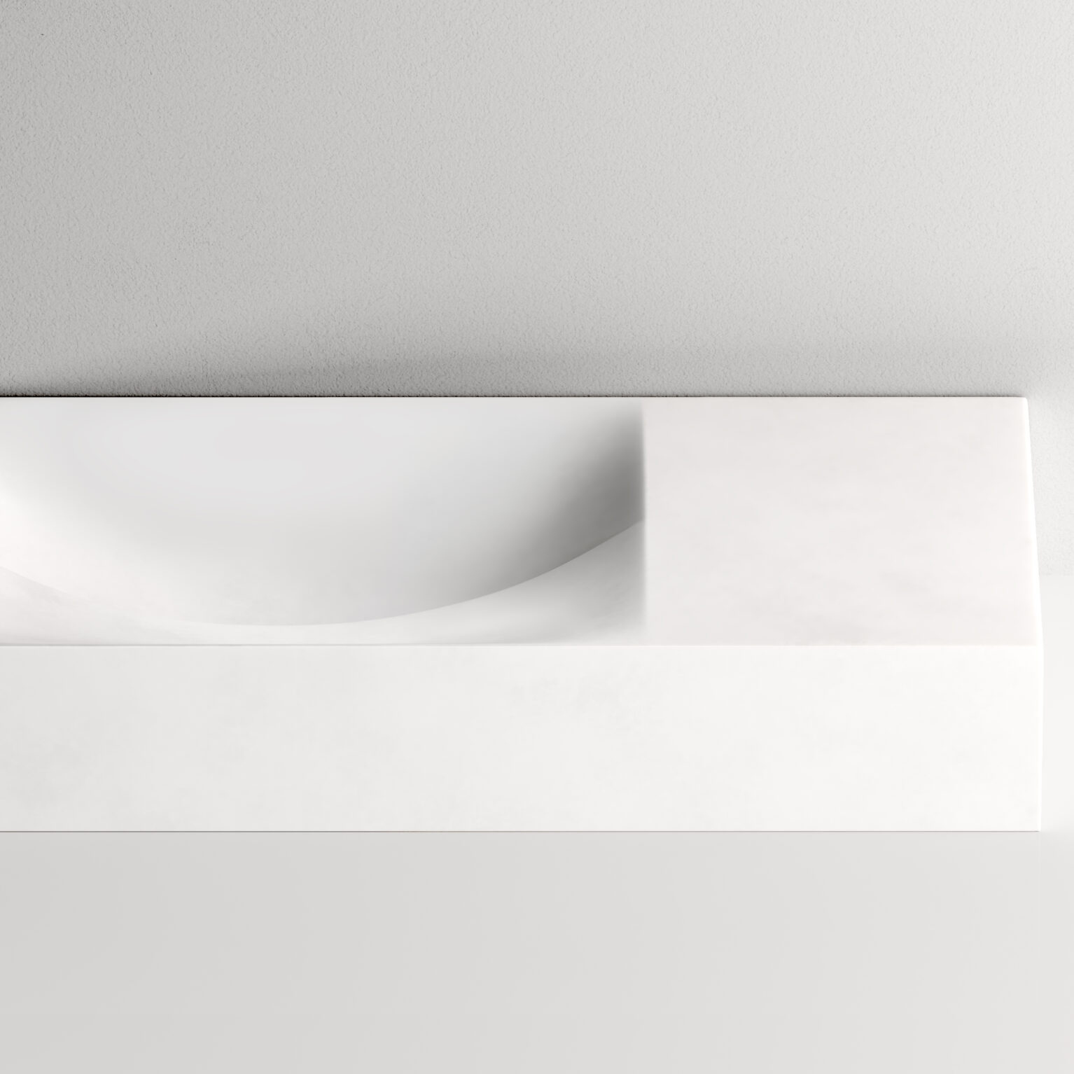 Clou Vale fontein solid surface 38cm zonder kraangat rechts wit mat