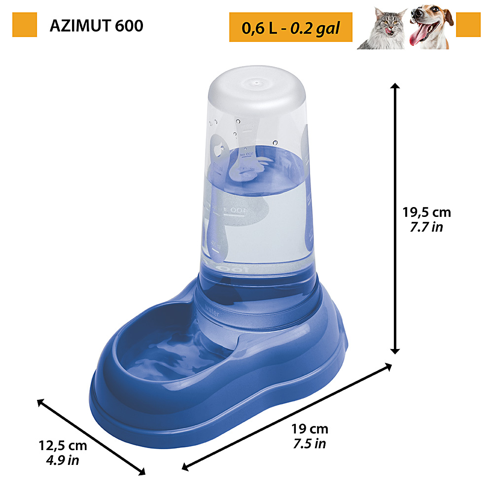Ferplast distributeur d'eau ou nourriture pour chats et chiens azimut 600 dispenser pour animaux mangeoire pour croquettes