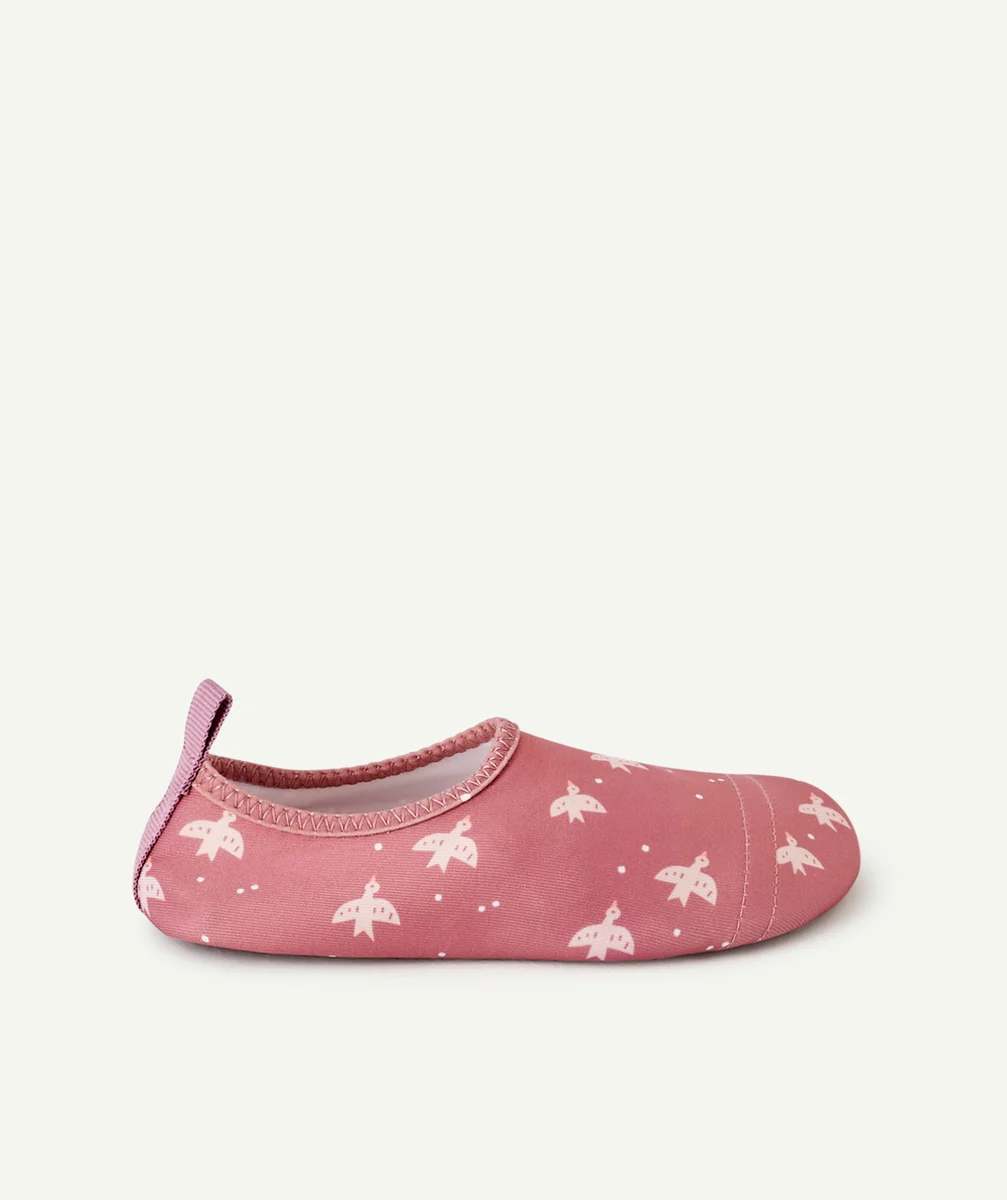 FRESKCHAUSSONS DE PLAGE ANTI-UV BÉBÉ FILLE HIRONDELLES VIEUX ROSE