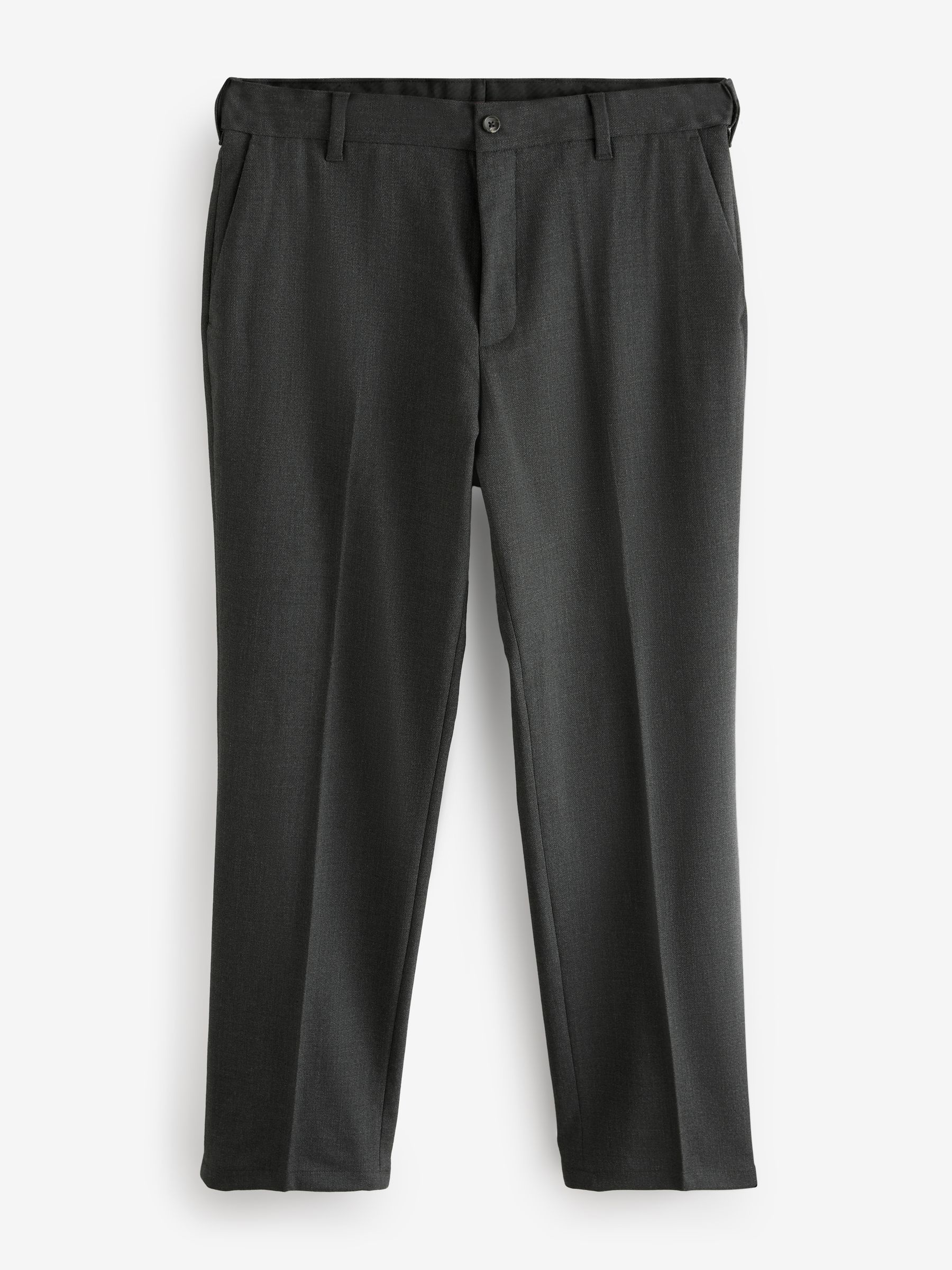 Antraciet - Normale pasvorm chique broek met wol