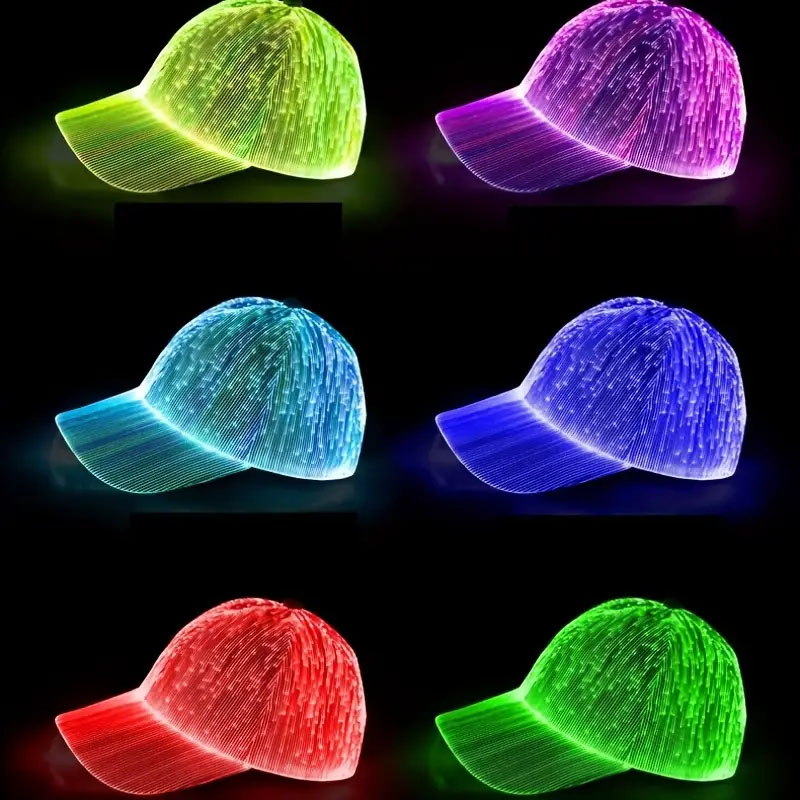 LED Party Cap Kostüm Accessoire USB Leucht Mütze mit 11 Beleuchtungsmodi - Bunt / Weiss